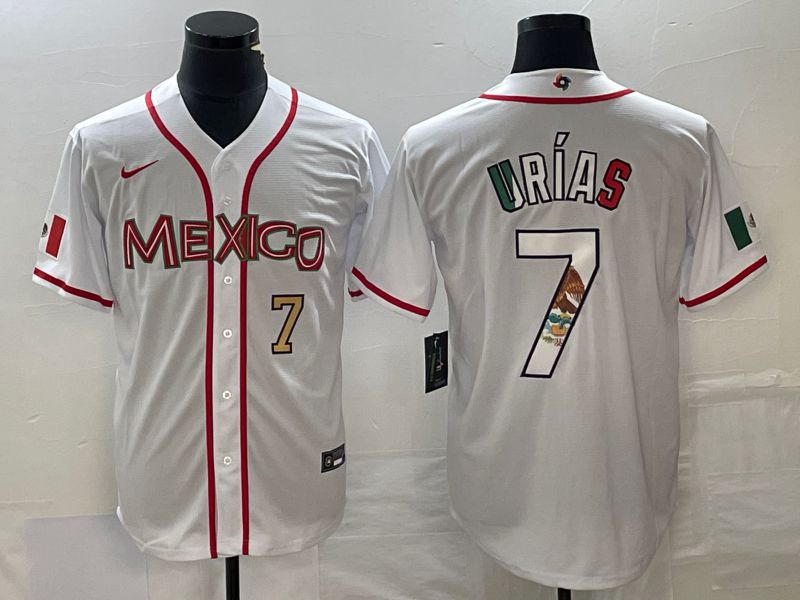 Men 2023 World Cub Mexico #7 Urias White Nike MLB Jersey74->more jerseys->MLB Jersey
